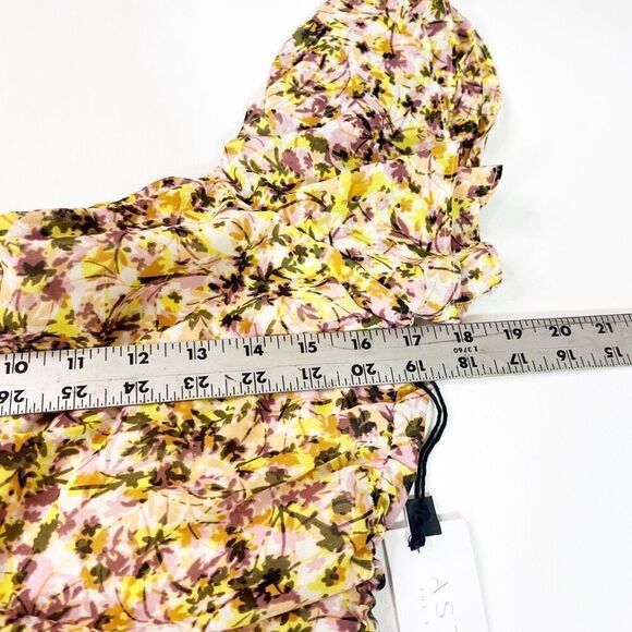 ASTR Dress Womens mediumy2k 90s babydoll Floral Ruched Chiffon Mini NEW - Picture 8 of 15